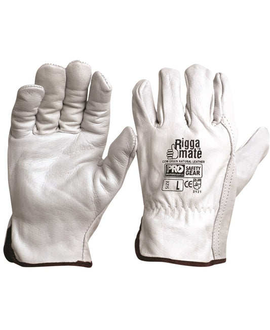 Natural Leather Riggers Gloves - Large